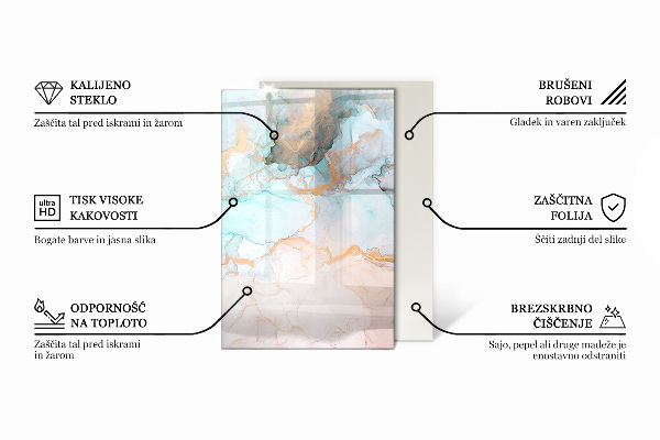 Base de vidro temperado para lareira Padrões de mosaico em azulejos