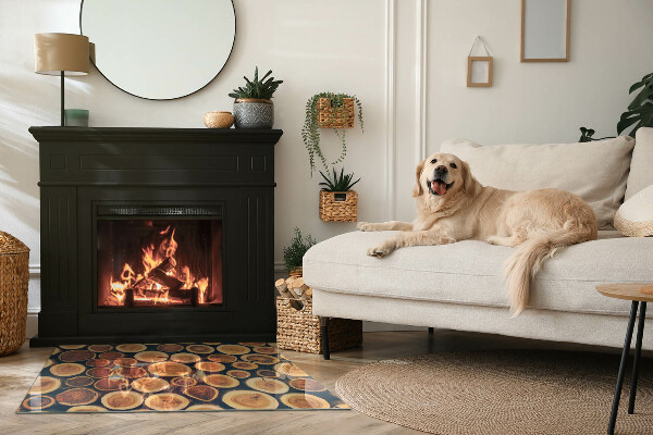 Base de vidro temperado para lareira Caixa com madeira cortada