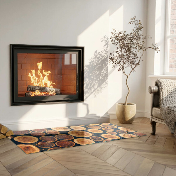 Base de vidro temperado para lareira Caixa com madeira cortada