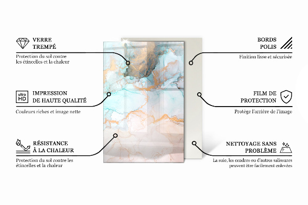 Base de vidro para lareira Estampa floral com borboletas