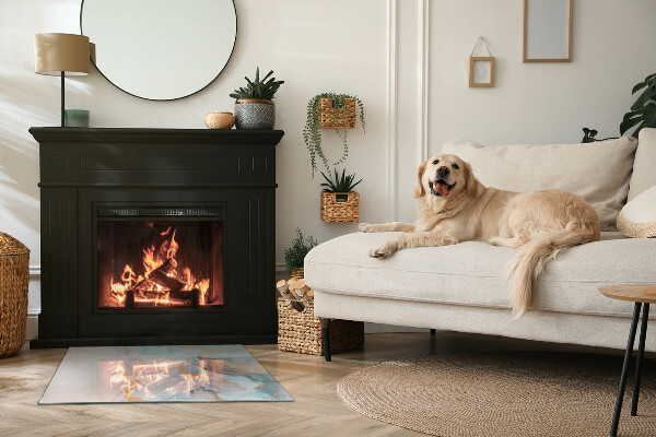 Base de vidro para lareira Padrão fluido abstrato