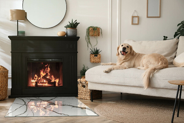 Base de vidro temperado para lareira Padrão de veios de mármore