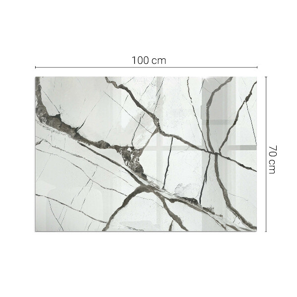 Base de vidro temperado para lareira Padrão de veios de mármore