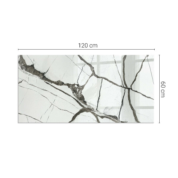 Base de vidro temperado para lareira Padrão de veios de mármore