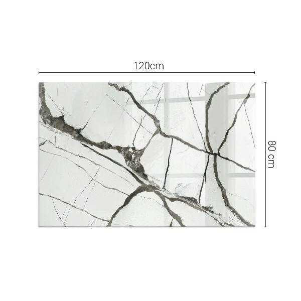 Base de vidro temperado para lareira Padrão de veios de mármore