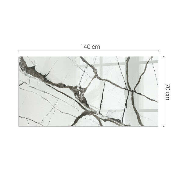Base de vidro temperado para lareira Padrão de veios de mármore