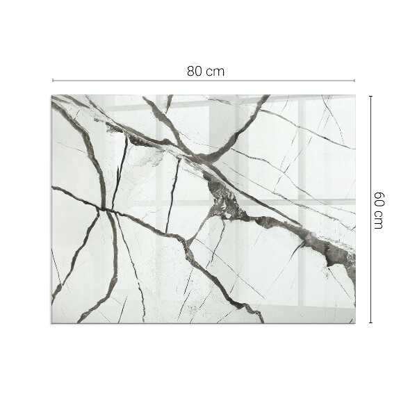 Base de vidro temperado para lareira Padrão de veios de mármore
