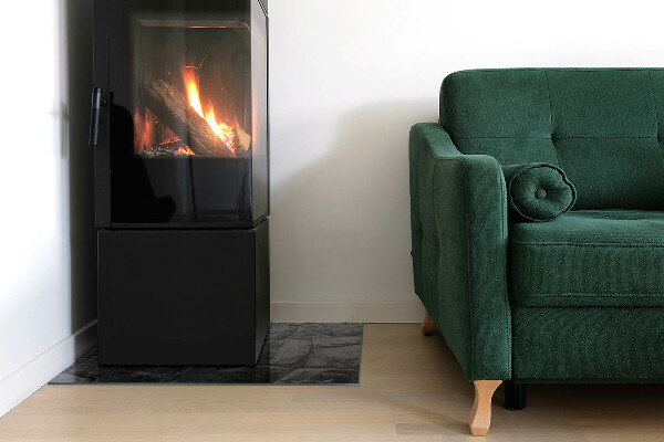 Base de vidro para lareira Padrão de pedra natural