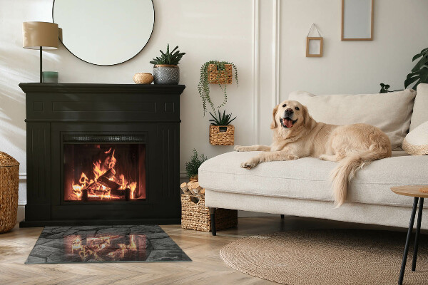 Base de vidro para lareira Padrão de pedra natural