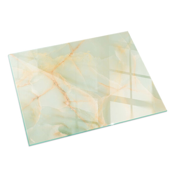 Base de vidro temperado para lareira Padrão abstrato de mármore