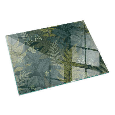 Base de vidro temperado para lareira Motivos vegetais com borboletas