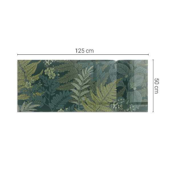 Base de vidro temperado para lareira Motivos vegetais com borboletas