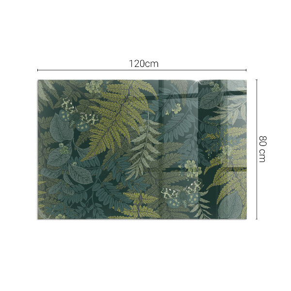 Base de vidro temperado para lareira Motivos vegetais com borboletas