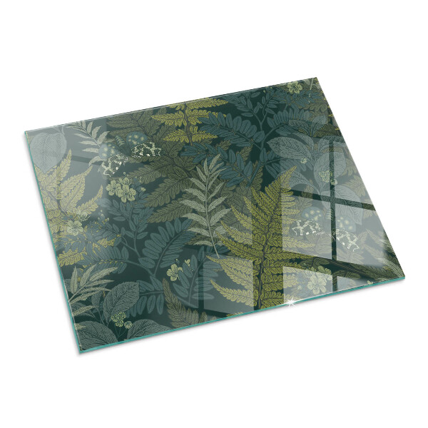 Base de vidro temperado para lareira Motivos vegetais com borboletas