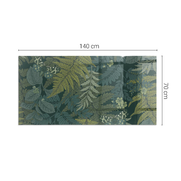 Base de vidro temperado para lareira Motivos vegetais com borboletas