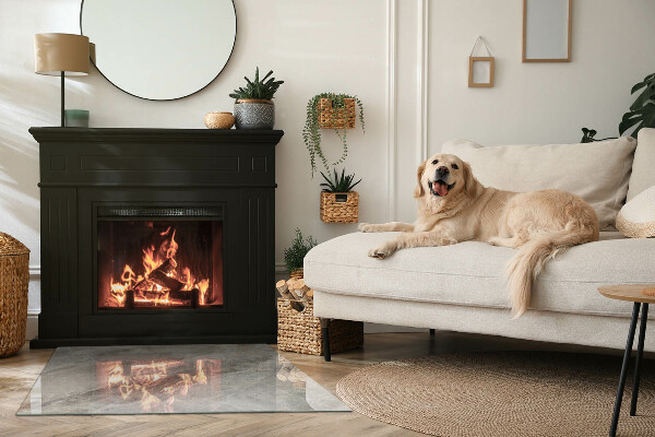 Base de vidro para lareira Padrão de pedra natural