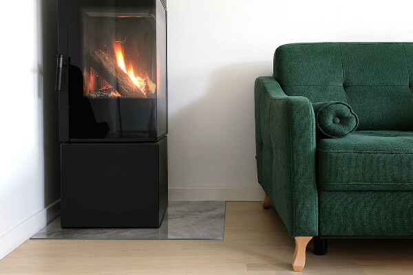 Base de vidro para lareira Padrão de pedra natural