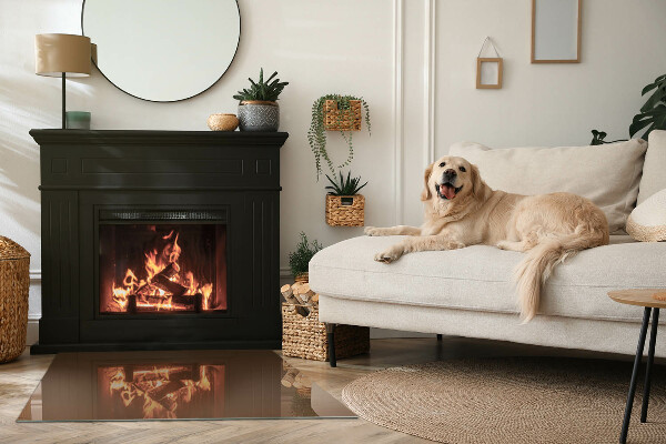 Base de vidro temperado para lareira Cor marrom