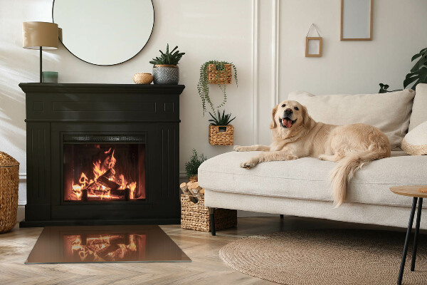 Base de vidro temperado para lareira Cor marrom