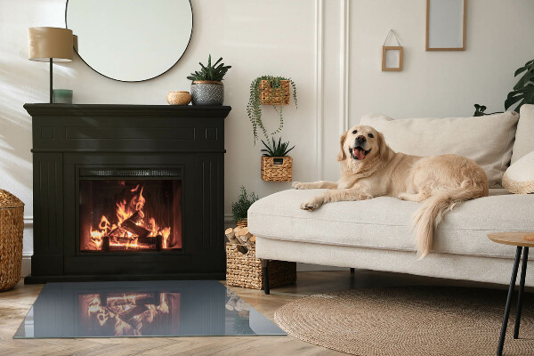 Base de vidro para lareira Cor Azul escuro