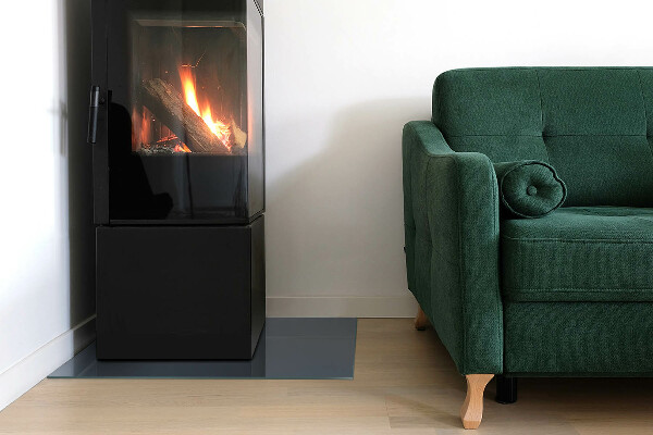 Base de vidro para lareira Cor Azul escuro