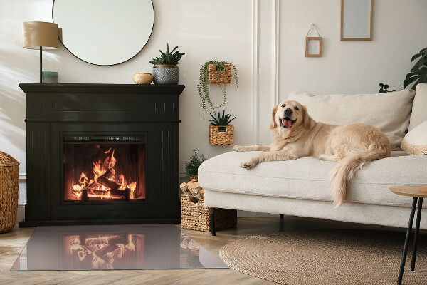 Base de vidro para lareira Cor bege