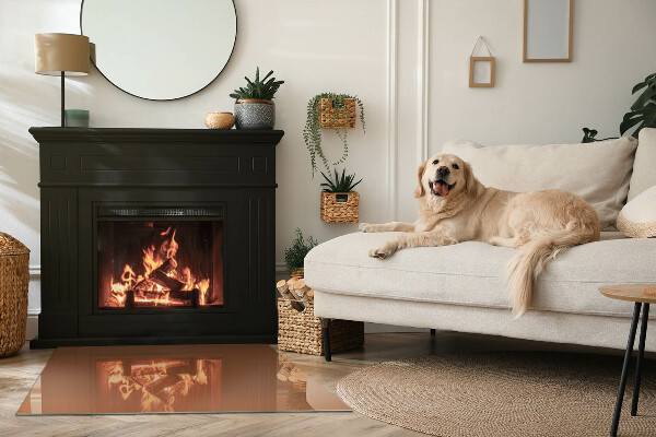 Base de vidro temperado para lareira Cor marrom