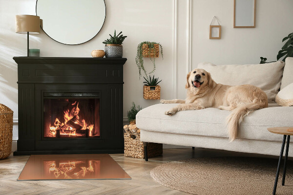 Base de vidro temperado para lareira Cor marrom