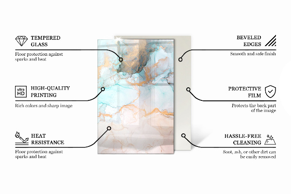 Base de vidro temperado para lareira Cor cinza