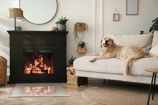 Base de vidro para lareira Cor Castanho Claro