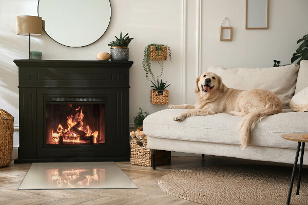 Base de vidro para lareira Cor bege