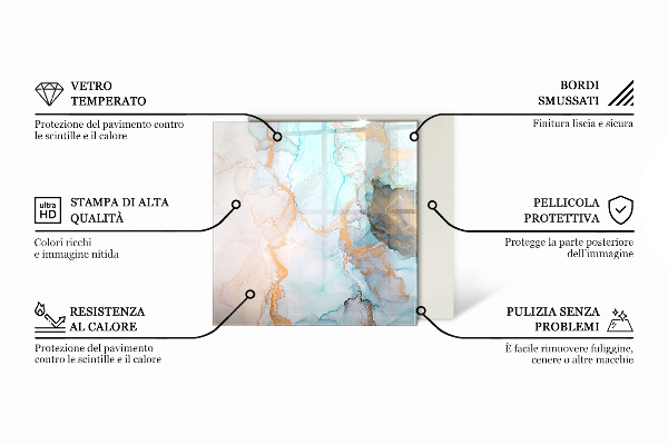Base de vidro para proteção do piso Ondas de linhas delicadas