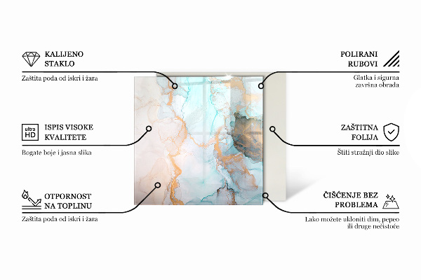 Base de vidro para proteção do piso Ondas e linhas abstratas