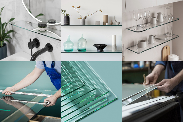 Estante de vidro para parede de casa de banho 100x13 cm