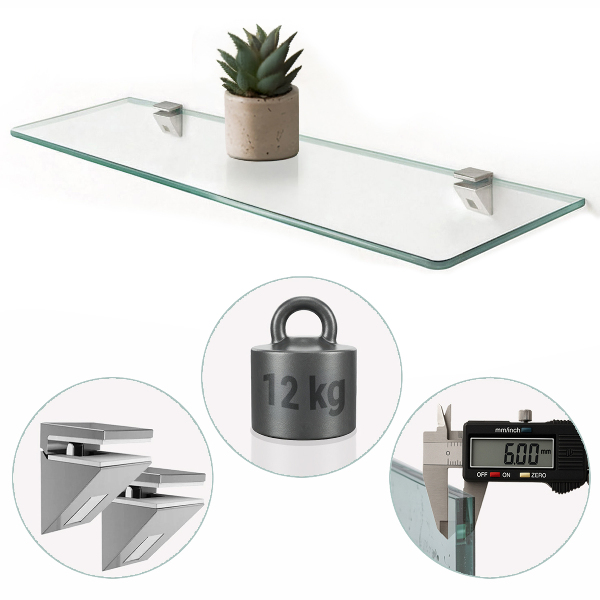 Prateleira de vidro para casa de banho 40x13 cm