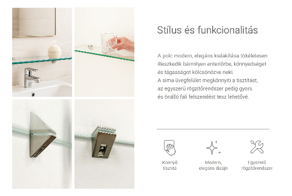 Prateleira para casa de banho moderna 90x13 cm