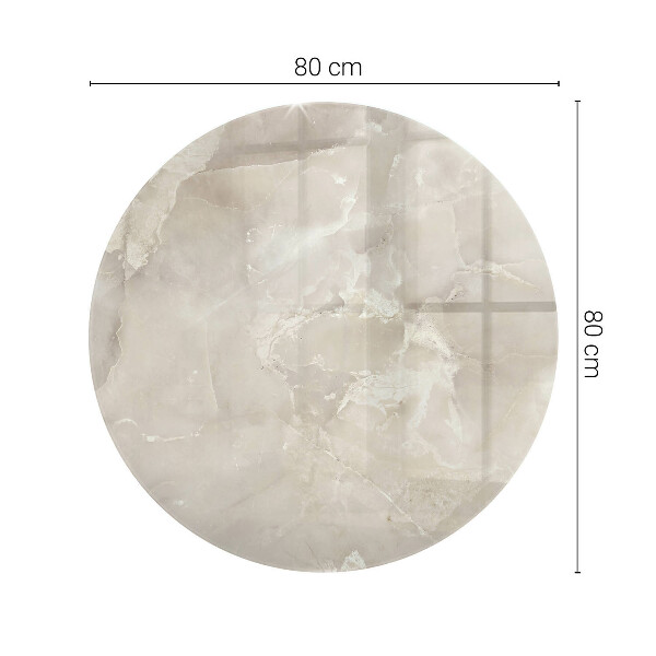 Tampo de vidro redondo Padrão com desenhos em mármore