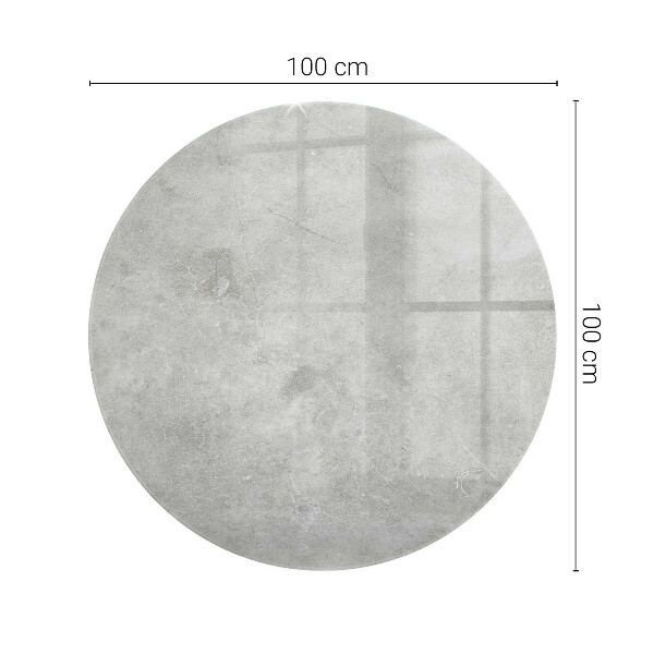 Tampo de vidro redondo com impressão Betão com fissuras