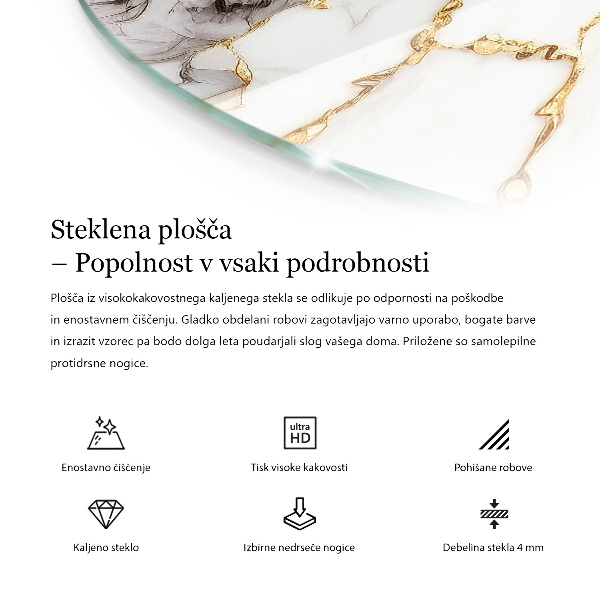 Tampo de vidro com impressão Ornamentos em estilo mosaico