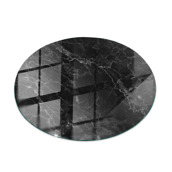 Tampo de vidro redondo com impressão Padrão em mármore veado