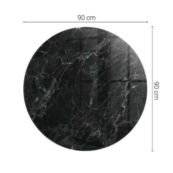 Tampo de vidro redondo com impressão Padrão em mármore veado