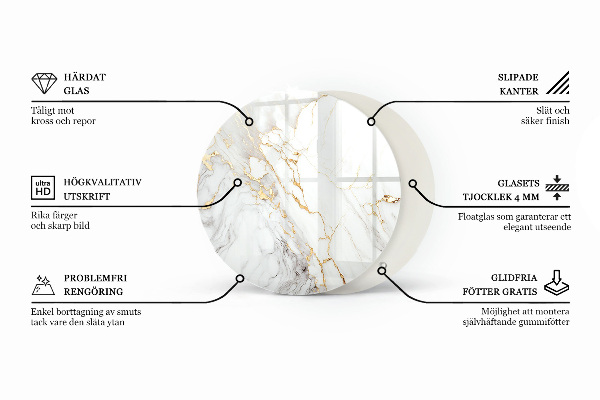 Tampo de vidro com impressão Padrão natural em madeira e resina