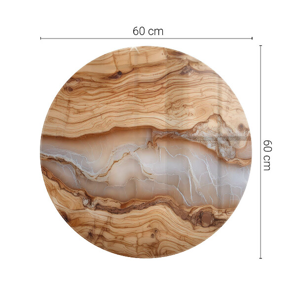 Tampo de vidro com impressão Padrão natural em madeira e resina