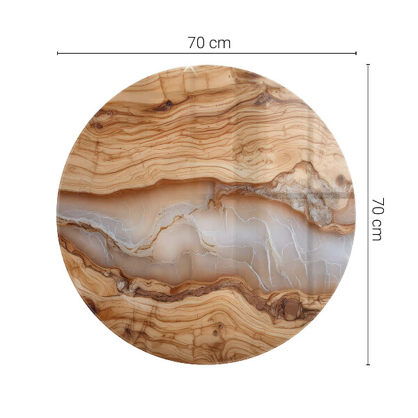 Tampo de vidro com impressão Padrão natural em madeira e resina