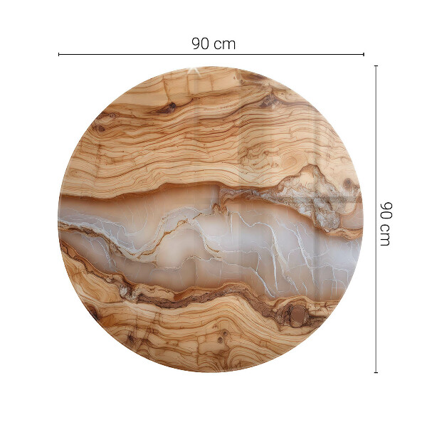 Tampo de vidro com impressão Padrão natural em madeira e resina
