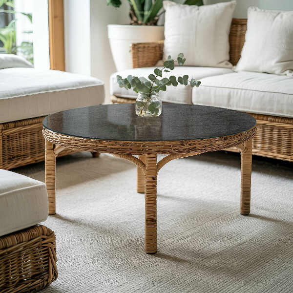 Tampo de vidro com impressão Padrão em pedra natural