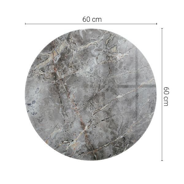 Tampo de vidro redondo Padrão inspirado em mármore