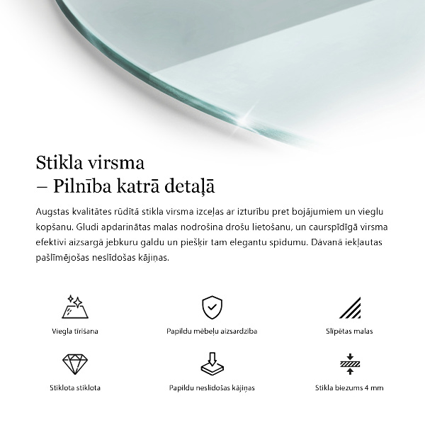 Tampo de vidro redondo transparente