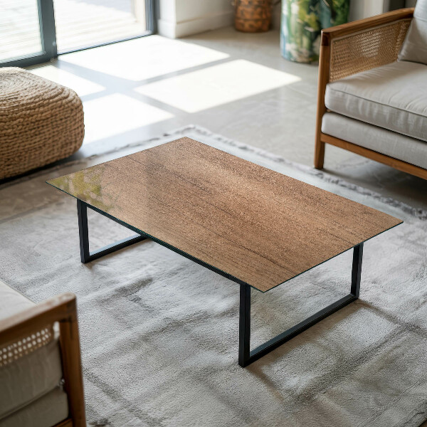 Tampo de vidro decorativo com impressão Motivo elegante em madeira