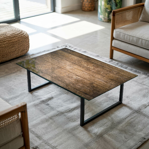 Tampo de vidro retangular Padrão de painéis de madeira